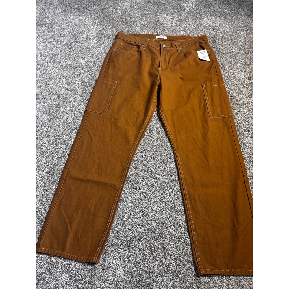Denizen Levi's womens utility 90s Loose Straight Carpenter Pants Brown Mid-Rise